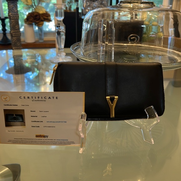 Authentic Saint Laurent Paris Classic  Zip  Black Continental Leather Wallet - Picture 14 of 14